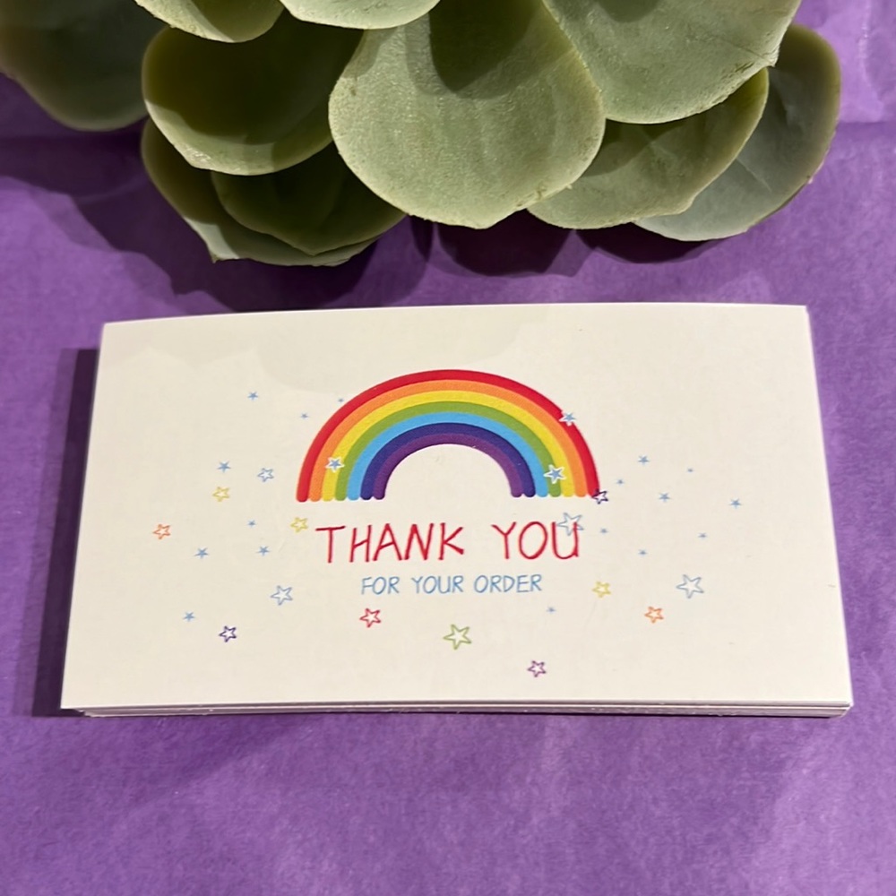 📦3/$20📦 25 Rainbow Thank You Cards for shipping orders